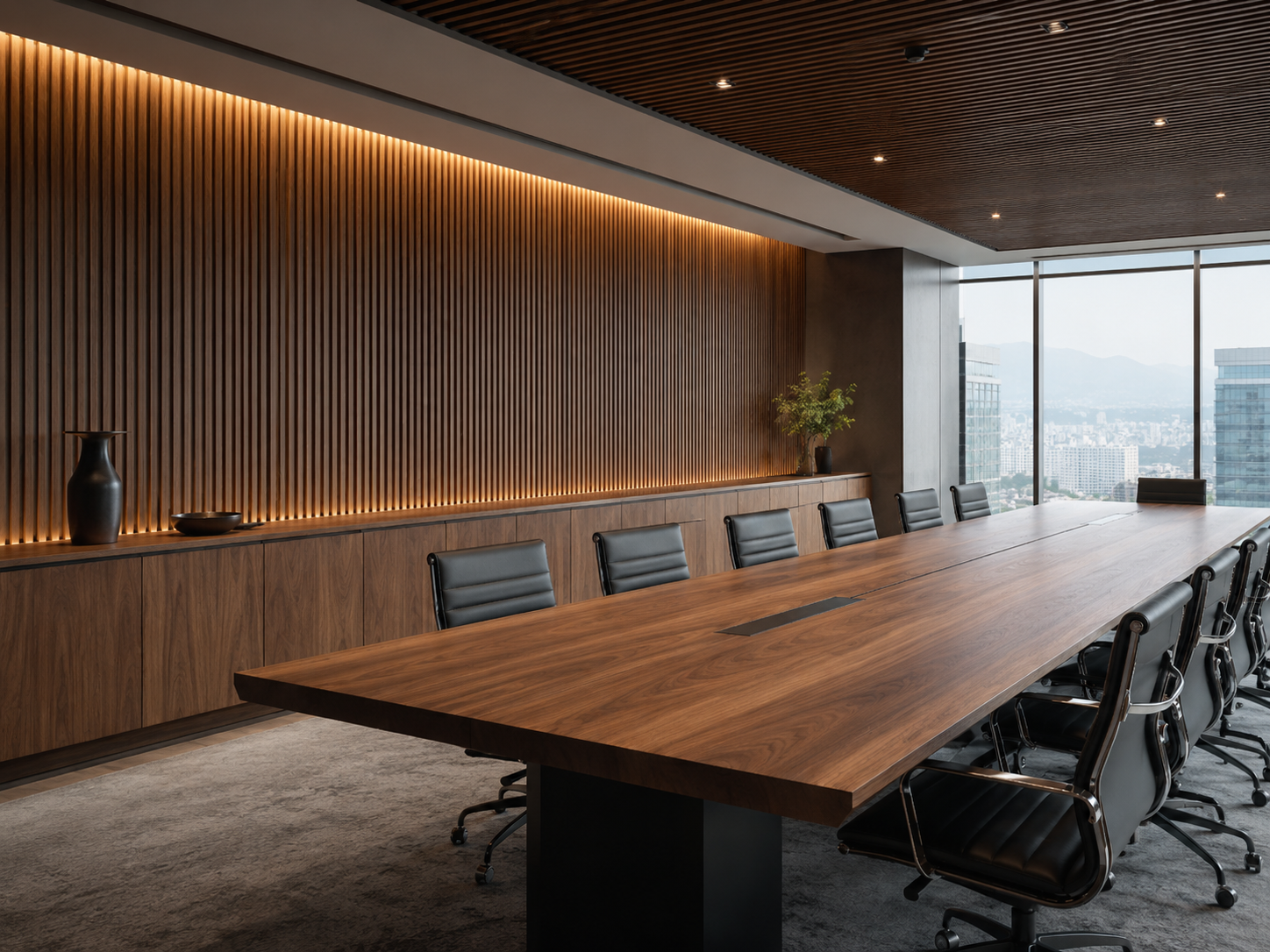 Custom corporate boardroom cabinetry