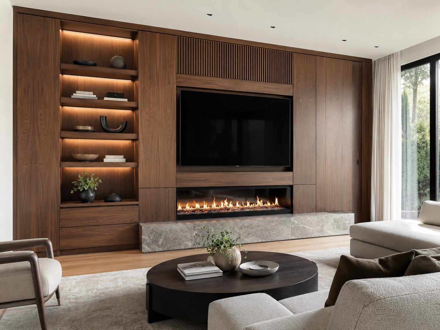 Custom residential media wall built-ins